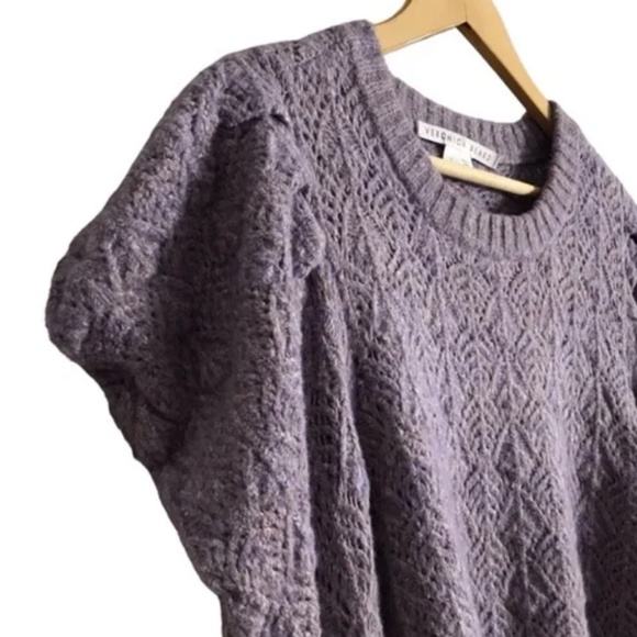 Veronica Beard Novah Pointelle Purple Sweater - Picture 3 of 7